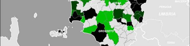 La numerosità e la distribuzione dei comuni privi di strutture sul proprio territorio (in Toscana sono 106) evidenziano indirettamente la distanza che i cittadini debbono compiere per accedere ai