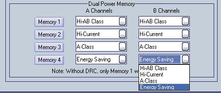 ADVANCED MANUAL / ACNet ACNet - Audison Control Network Amplifier Setting: Dual Power Memory 8 9 10 2 5 6 3 1 4 7 In questa finestra si possono impostare le memorie per la modalità di funzionamento