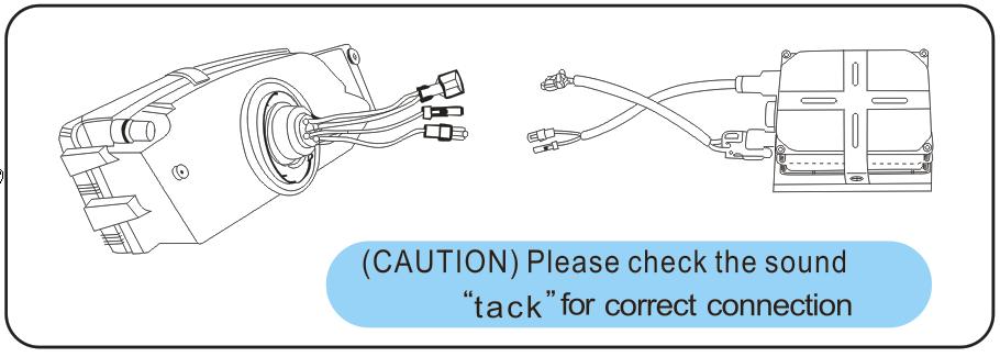 Figura 9 VIII) Connettere i fili delle centraline con i fili delle lampade (vedi Figura 10). Figura 10 Attenzione: assicurarsi di sentire il suono tack per la corretta connessione.