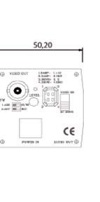 Nome e funzione di ogni componente Supporto lente Staffa di montaggio Indicatore LED di alimentazione Connettore iride automatica Uscita video Sw1: Selezione IA/OEA Azionamento video/ switch