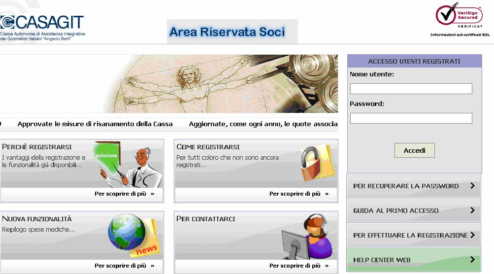 AREA RISERVATA SOCI 1 L accesso all Area Riservata Soci avviene selezionando (click con il mouse)