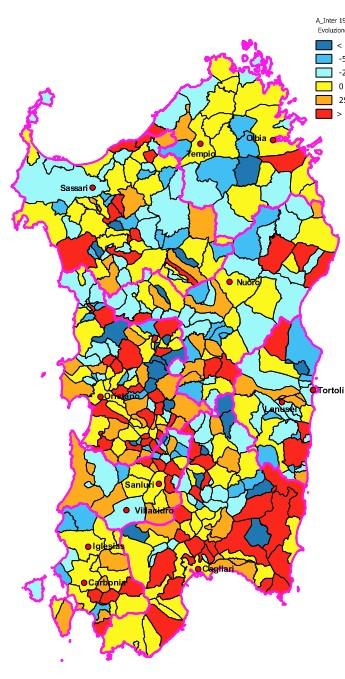 Figura 3 Evoluzione degli Spostamenti Attratti Intercomunali 2001-1991 2011-2001 Fonte: nostre elaborazioni su dati ISTAT 1.