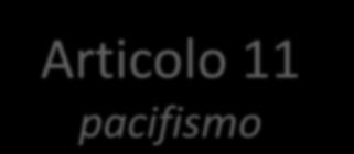 Articolo 11 pacifismo L'Italia ripudia la guerra come strumento di offesa alla libertà degli altri popoli e come mezzo di risoluzione delle controversie internazionali; consente, in condizioni di