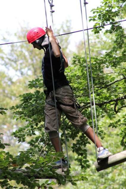 Grazie agli speciali DPI (dispositivi di sicurezza individuali) moschettoni intelligenti, il parco avventura