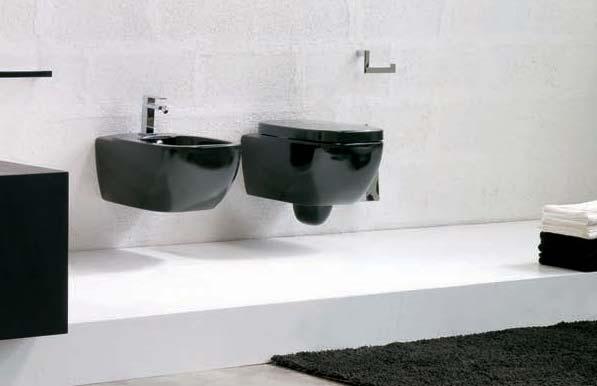 dlw10 vaso sospeso nero black wall-hung wc dlw14 bidet sospeso nero black wall-hung