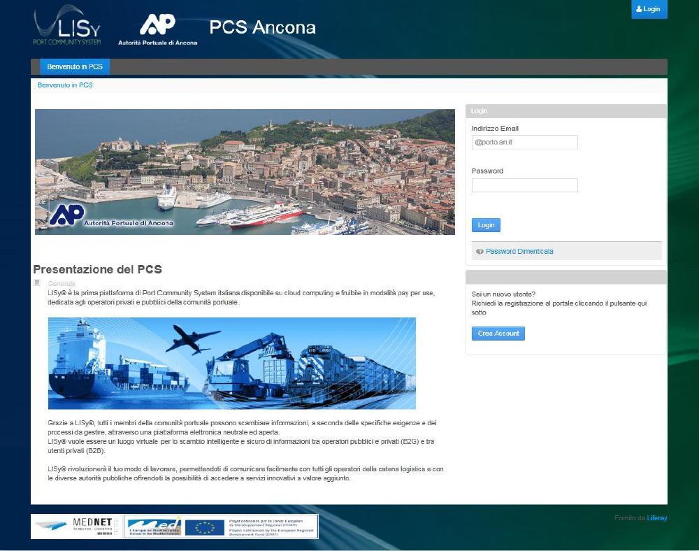 LISY PORT COMMUNITY SYSTEM: Attivato da AP Ancona con finanziamento comunitario (progetto MEDNET).