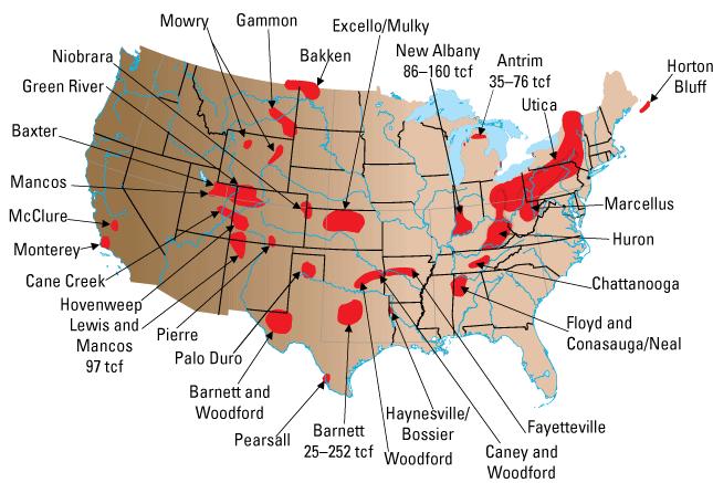 Gas Shale negli Stati Uniti Barnett Shale: Texas,