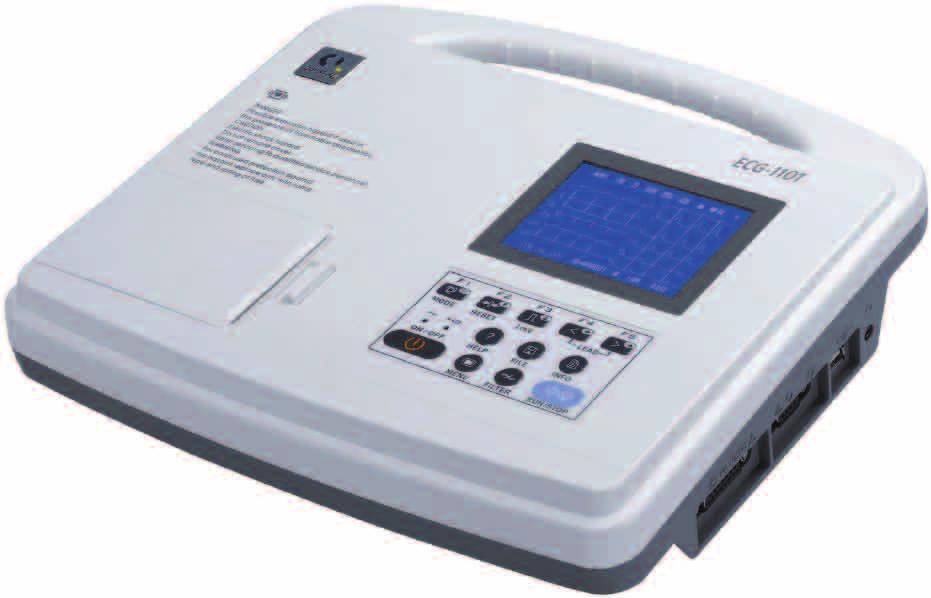 ECG-1101G-VET Elettrocardiografo monocanale interpretativo per uso veterinario leggero e portatile visualizzazione derivazioni su display a cristalli liquidi da 3,8 retroilluminato interpretazione