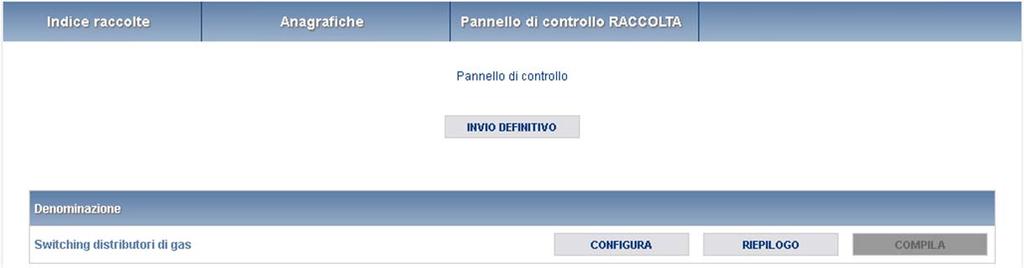 alla raccolta viene visualizzata la pagina Pannello di controllo (figura 2.