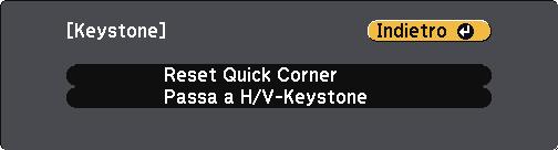 Form dell'immgine 53 e Selezionre il menu Quick Corner e premere [Enter].