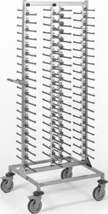 I carrelli sono equipaggiati con 4 ruote girevoli ø 125 mm con calotta poliammide, 2