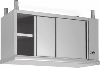 MOBILI RISCALdANTI Mobili esclusivamente dimensioni standard. Mobili con terno riscaldante,ventilati. Costruzione acciaio ox. Altezza regolabile da 900 a 930 mm. Pareti laterali rforzate.