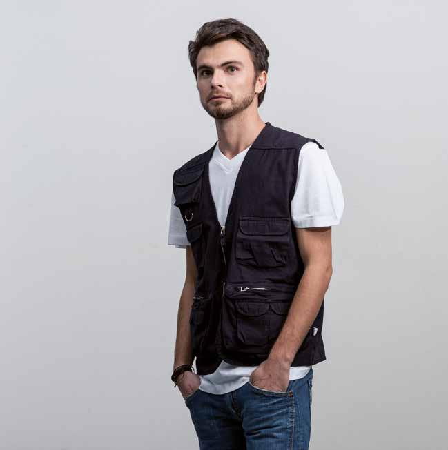 GILET 7500 Gilet multitasche Interno in rete Garment washed 100% cotone twill 220 g/mq Confezione