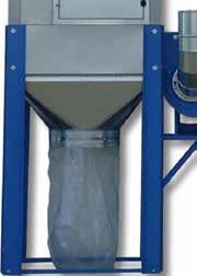 senza quadro elettrico Features Construction in galvanized sheet panels Centrifugal fan with open blades, 2800 rpm Collection bags in nylon, Ø 600 Bag filters in needled felt (Ø 200 x 1300