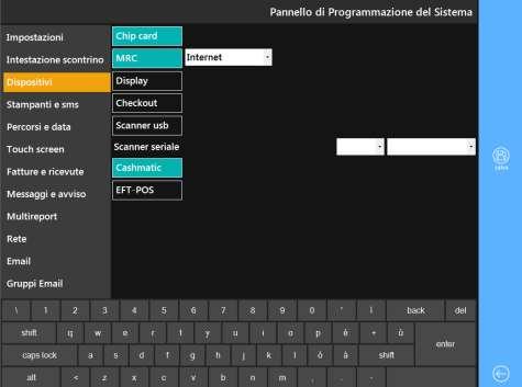 3.14.2 Configurazione XPOSPC Entrare nel Pannello di Programmazione del Sistema (Programmazione Manutenzione Dispositivi) evidenziare il Modulo MRC e selezionare la modalità di connessione.