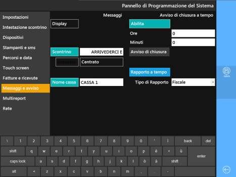 3.4.2 Esecuzione automatica a tempo Allo scadere dell ora programmata, la macchina, se non impegnata in attività di vendita, eseguirà il Rapporto Fiscale o il Multireport, in accordo a quanto