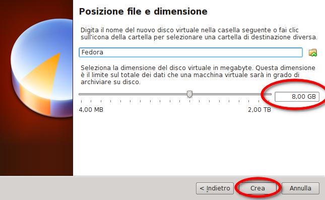 CREAZIONE DELLA MACCHINA VIRTUALE In questa fase è anche possibile scegliere dove salvare il disco virtuale.