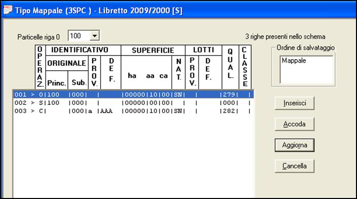 conferma di mappa e nel modello censuario viene modificato