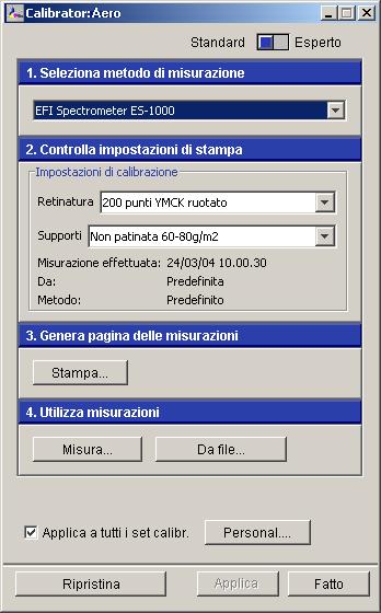 CALIBRAZIONE 35 3 Selezionare un metodo dal menu Seleziona metodo di misurazione.