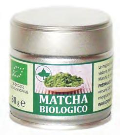 BIO MATCHA BIOLOGICO FOGLIE POLVERE Le migliori foglie di tè verde Giapponese vengono cotte a vapore, essiccate e infine polverizzate in questo prezioso Matcha di colore