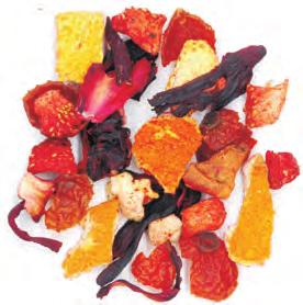 INGREDIENTI: uvetta di corinto, karkadè fiori, rosa canina frutto, ribes bacche, mela, fiordaliso petali,