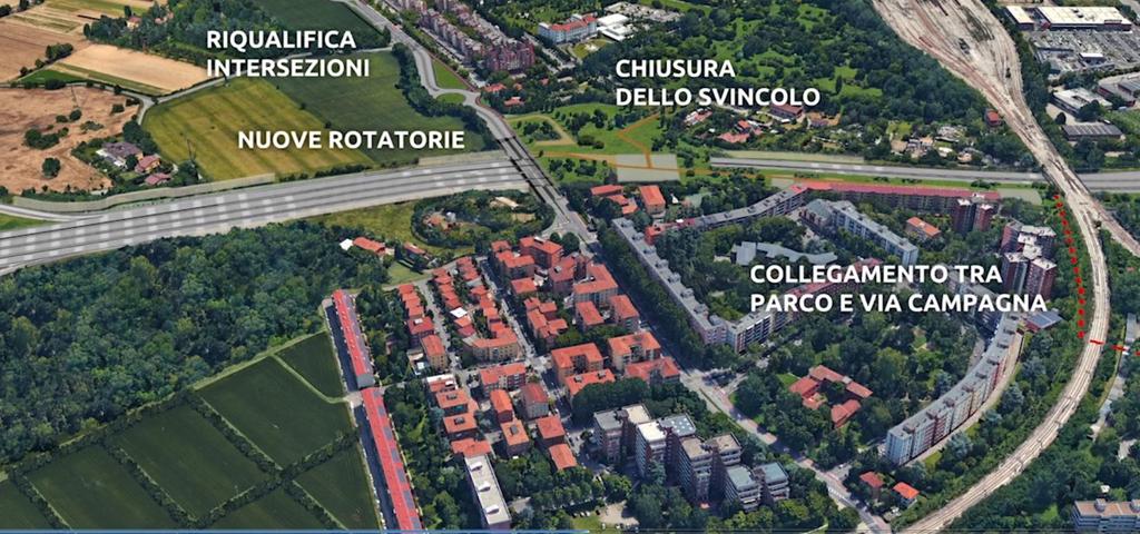 Il tema delle riqualifiche ambientali L ambito di San Donato Per restituire una diversa dimensione urbana al quartiere di San Donato, il progetto è stato modificato prevedendo la chiusura dello