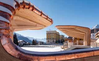 St. Moritz Pagina 35 Ristrutturare conservando il cuore più antico Al primo piano è stato aperto un ristorante con terrazza che ospita varie mostre temporanee (Giochi olimpici, sport, natura,