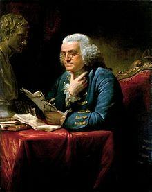 BENJAMIN FRANKLIN Benjamin Franklin (Boston, 17/01/1706 Philadelfia, 17/04/1790) 1754 Spiega il fenomeno delle bottiglie di Leida, riprendendo un'idea di Watson: teoria dell'unicità del fluido