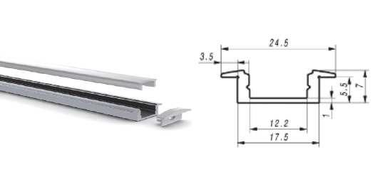 PROFILI AD INCASSO I profili da incasso in alluminio anodizzato per LED trovano molteplici usi in molti settori.