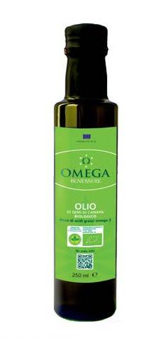 OLIO DI CANAPA OMEGA BENESSERE L olio di semi di canapa Omega Benessere si ricava per semplice spremitura a freddo dei semi.