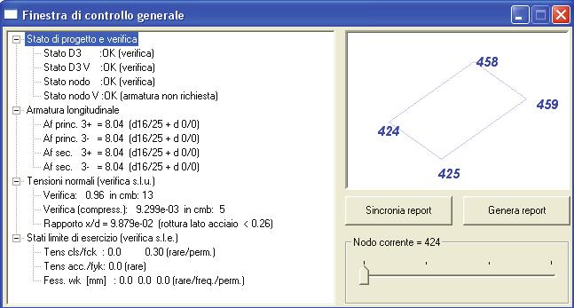 2. Per la visualizzazione delle informazioni è necessario, una volta attivato il comando, fare click con il mouse sull elemento che si desidera controllare; nella Finestra di controllo generale sono