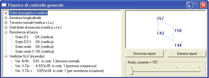 Per la verifica di resistenza al fuoco sono riportati: Resistenza al fuoco Riporta la sintesi dello stato di verifica dell elemento (T verifica relativa a taglio e torsione); Verifiche SLU (incendio)