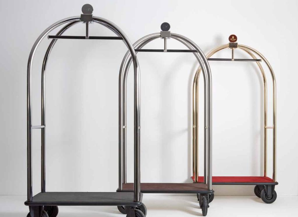 articolo/item: carrello portabagagli / luggage trolley versioni/versions: LBA190004 - cromato, moquette grigia / chromed, grey carpet LBA1900104 - nichel satinato,