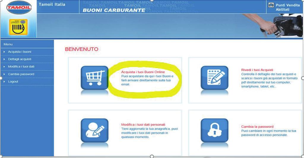 ACQUISTA I TUOI BUONI ON-LINE INSERISCI LA QUANTITA DI BUONI DESIDERATA, IL CODICE OFFERTA: