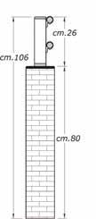 MODELLO / MODEL SOPRAMURETTO UPPER WALL CON FISSAGGIO SOPRAMURETTO E TRAVERSE ORIZZONTALI WITH UPPER WALL AND HORIZONTAL CROSSBEAMS FIXING SIA PER USO INTERNO CHE ESTERNO BOTH FOR INTERNAL AND