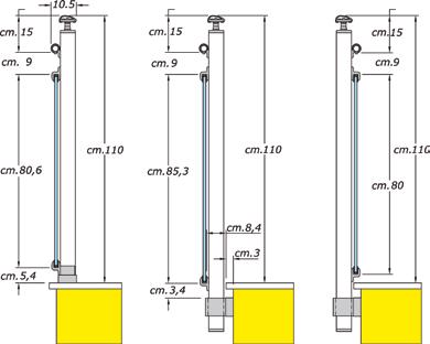 MODELLO / MODEL DOUBLE A FISSAGGIO A PAVIMENTO E VETRO ESTERNO FLOOR AND EXTERNAL GLASS FIXING SIA PER USO INTERNO CHE ESTERNO BOTH FOR INTERNAL AND EXTERNAL USE SU512 CORRI MANO HANDRAIL SOT T OCOR