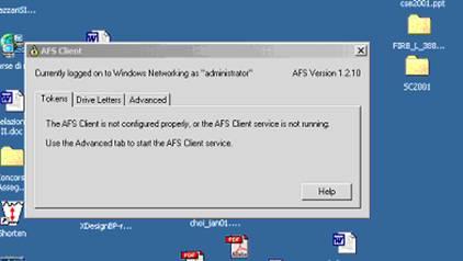 Selezionare la tab Advanced, AFS Client Configuration, AFS Cells, ADD