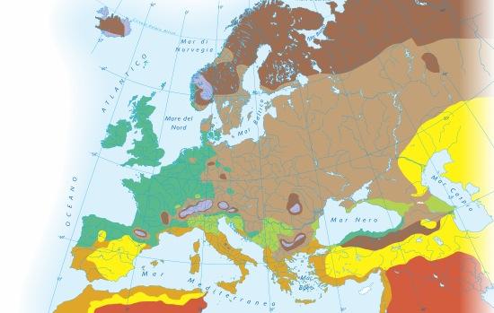 La carta climatica dell Europa permette di distinguere cinque fasce climatiche:.subartica;.atlantica; 3.