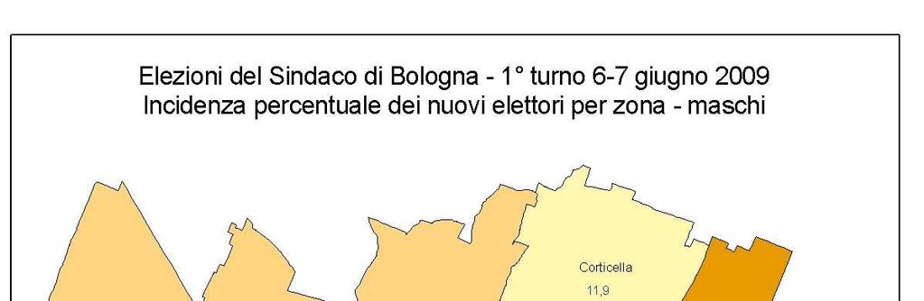 Irnerio con circa il 19% e a Galvani con il 18,5%.