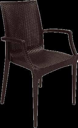 colori:  poltrona 352 marrone 89 53 45 57 RATTAN-BISTROT SEDIA/POLTRONA Sedia e poltrona in