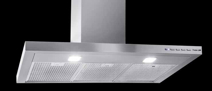 2 LED cappa 90 cm: n. 2 LED cappa 120 cm: n. 3 LED 515 600 / 900 / 1200 Disponibile da luglio 2017 Spegnimento automatico differito Funzionamento filtrante opzionale cappa 60 cm: n.