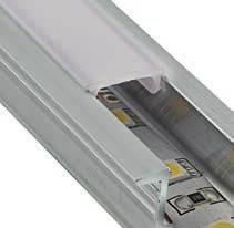 Compatible with led strip IP20, IP65 and IP68. Suitable for mounting on wood and drywall, with specific fixing checkering. Wide range of closing caps and diffusers.