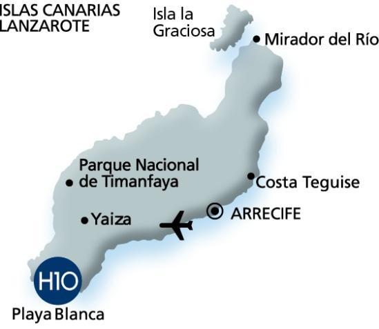 92 N Descrizione Ubicato sul lungomare di Playa Blanca, al sud di Lanzarote, l H10 Rubicón Palace è un resort di riferimento recentemente ristrutturato e trasformato in un cinque stelle.