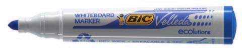 BIC Pennarello per lavagne cancellabili. Inchiostro a base di chetone. Si cancella perfettamente senza lasciare segni. Fusto slim in plastica. Punta tonda.