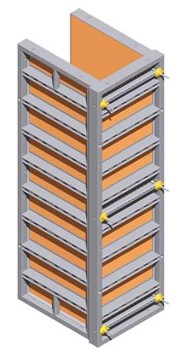 closure of parallel formwork Closure of parallel formwork with universal column formwork. CHIUSURE DI TESTA Chiusure di testa con cassero universale per pilastro.