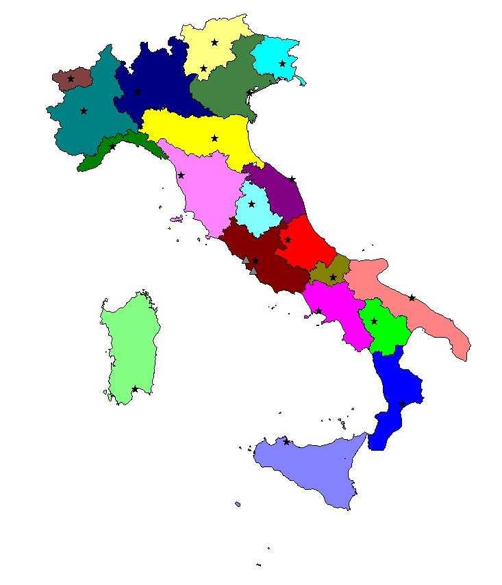 Centri Funzionali decentrati: Localizzazione e territorio di competenza Strutture che, sulla base delle reti informative e della conoscenza delle criticità sul