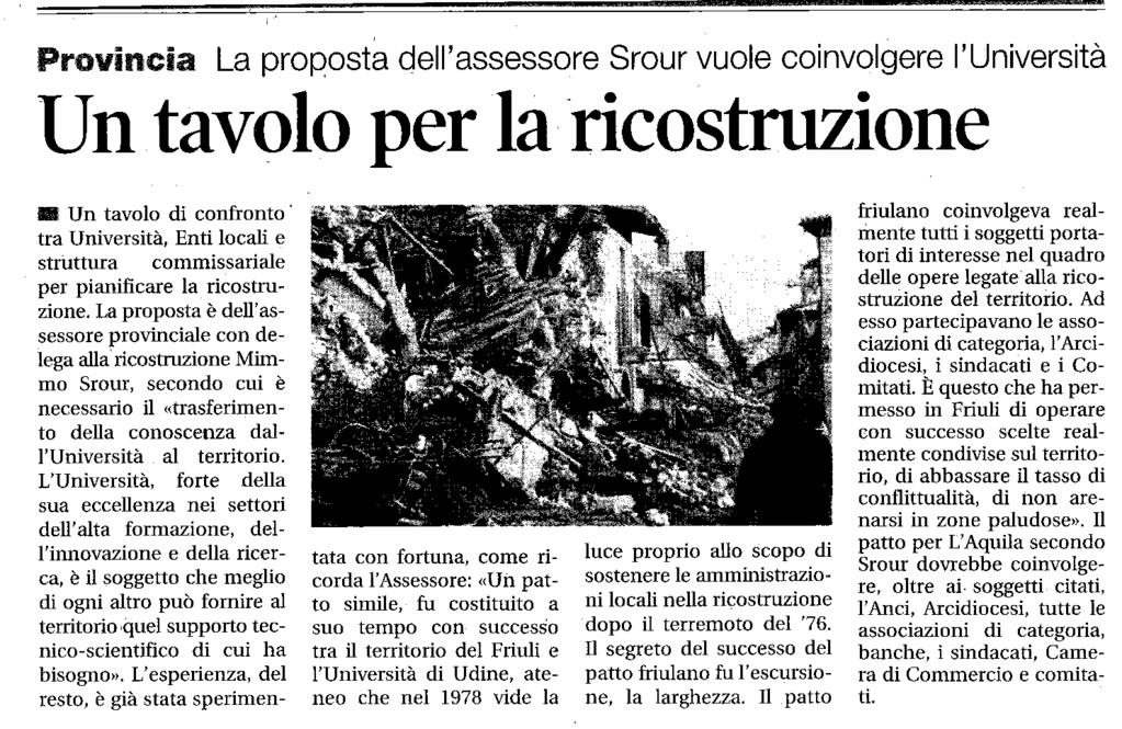 PAG. LʼAQUILA Servizio Rassegna Stampa