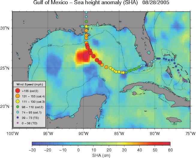 2005] [Mei and Pasquero 2012] Temperatura superficiale Spessore dello strato caldo (c) NASA (c) NASA I venti intensi provocano una forte evaporazione e il rimescolamento delle acque superficiali