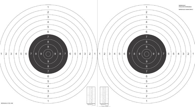 Bersagli 0-00 mt. Bersaglio per tiro ad avancarica piccolo in cartoncino bianco pesante formato x COD.