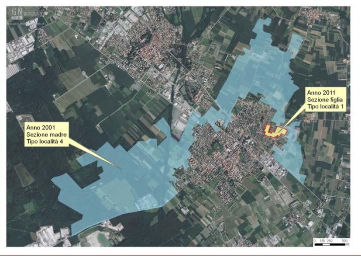 Nell esempio l area in esame è troppo frammentata, per cui si è reso necessario procedere alla